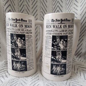 Vintage 1969 Apollo 11 Moon Landing Beer Steins -New York Times